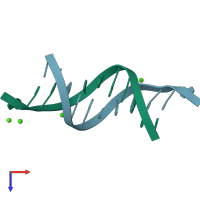 PDB entry 5lj4 coloured by chain, top view.