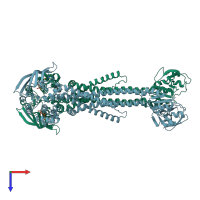 PDB entry 5lj7 coloured by chain, top view.