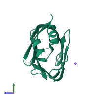 PDB entry 5ljh coloured by chain, side view.