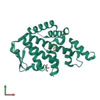 PDB entry 5ljm coloured by chain, front view.
