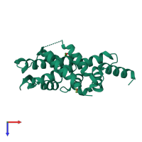 PDB entry 5ljm coloured by chain, top view.