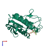 PDB entry 5ljp coloured by chain, top view.