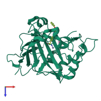 PDB entry 5ljq coloured by chain, top view.