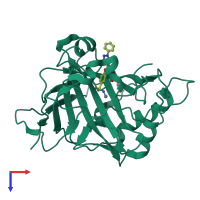 PDB entry 5ljt coloured by chain, top view.