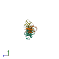 PDB entry 5ljy coloured by chain, side view.