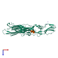 PDB entry 5lk3 coloured by chain, top view.