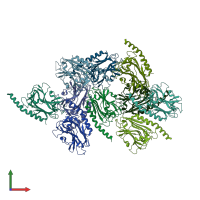 PDB entry 5lk5 coloured by chain, front view.