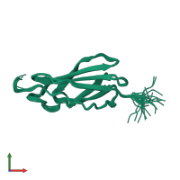 PDB entry 5lkn coloured by chain, ensemble of 20 models, front view.