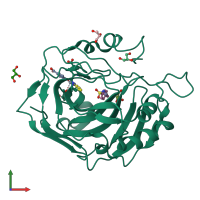 PDB entry 5ll8 coloured by chain, front view.
