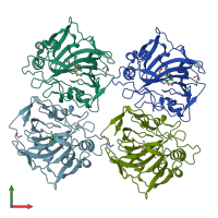 PDB entry 5ll9 coloured by chain, front view.