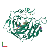 PDB entry 5lle coloured by chain, front view.