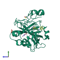 PDB entry 5lle coloured by chain, side view.