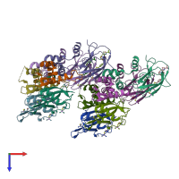 PDB entry 5lli coloured by chain, top view.