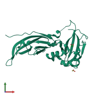 PDB entry 5llk coloured by chain, front view.