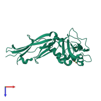 PDB entry 5llk coloured by chain, top view.
