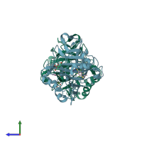 PDB entry 5lln coloured by chain, side view.