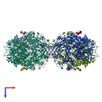 PDB entry 5lls coloured by chain, top view.