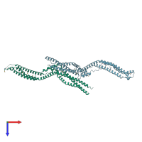PDB entry 5lm2 coloured by chain, top view.