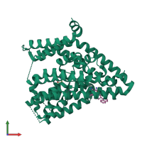 PDB entry 5lm4 coloured by chain, front view.