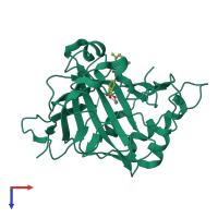 PDB entry 5lmd coloured by chain, top view.