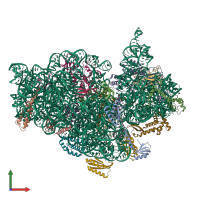 PDB entry 5lmo coloured by chain, front view.