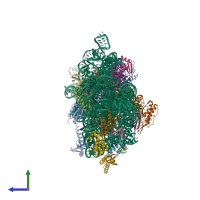 PDB entry 5lmo coloured by chain, side view.