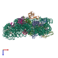 PDB entry 5lmo coloured by chain, top view.