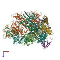 PDB entry 5lmx coloured by chain, top view.