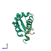 PDB entry 5ln2 coloured by chain, side view.