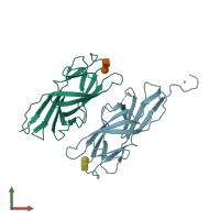 PDB entry 5lne coloured by chain, front view.