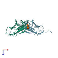 PDB entry 5lne coloured by chain, top view.