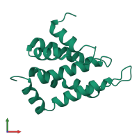 PDB entry 5loz coloured by chain, front view.