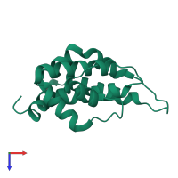 PDB entry 5loz coloured by chain, top view.