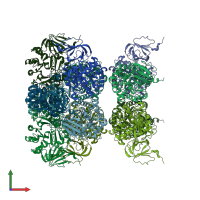 PDB entry 5lp3 coloured by chain, front view.
