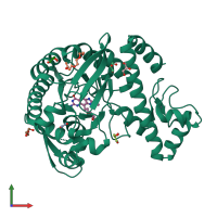 PDB entry 5lpo coloured by chain, front view.