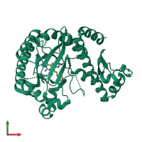 PDB entry 5lpp coloured by chain, front view.