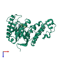 PDB entry 5lpp coloured by chain, top view.