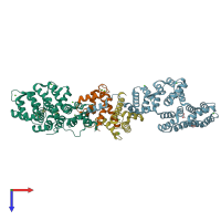 PDB entry 5lpu coloured by chain, top view.