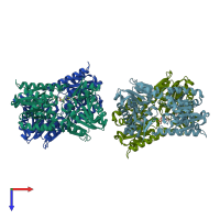 PDB 5lqd coloured by chain and viewed from the top.