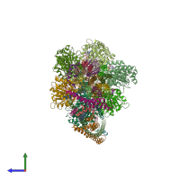 PDB entry 5lqz coloured by chain, side view.