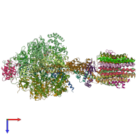 PDB entry 5lqz coloured by chain, top view.