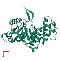 PDB entry 5lru coloured by chain, top view.