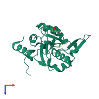 PDB entry 5ls4 coloured by chain, top view.