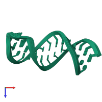 PDB entry 5lsn coloured by chain, ensemble of 10 models, top view.