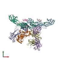 PDB entry 5lsp coloured by chain, front view.