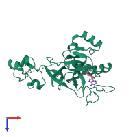 PDB entry 5lss coloured by chain, top view.