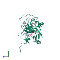 PDB entry 5lsz coloured by chain, side view.