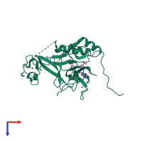 PDB entry 5lt7 coloured by chain, top view.