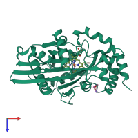 PDB entry 5lte coloured by chain, top view.