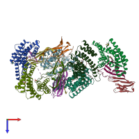 PDB entry 5ltw coloured by chain, top view.